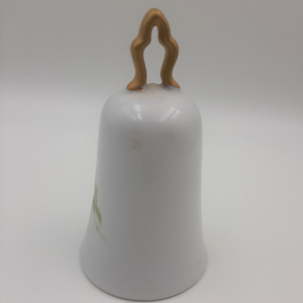 Vintage Flower & Butterfly Printed Porcelain Bell - Picture 3 of 4